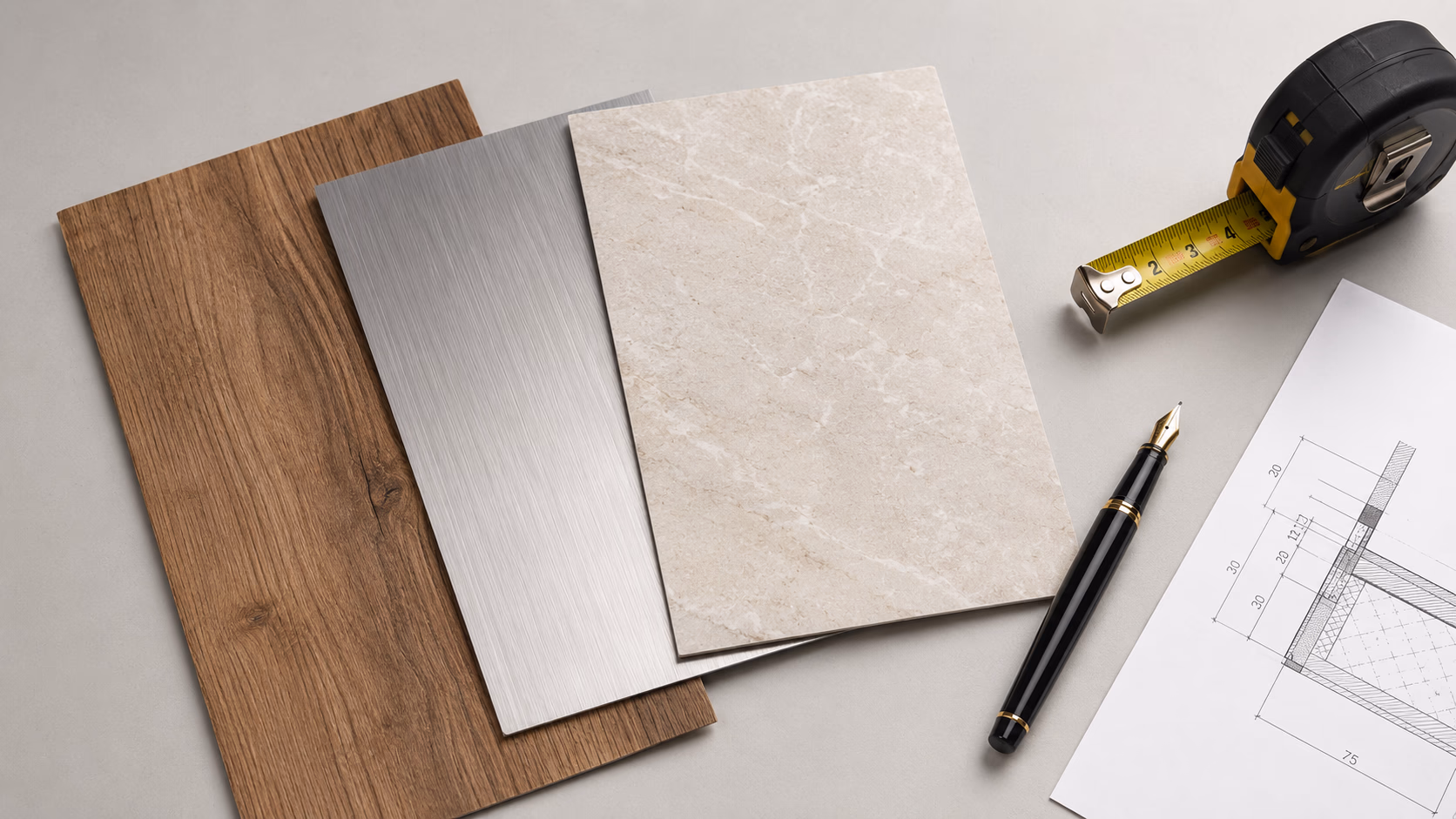 Materialproben Fassadenfolierung im Vergleich